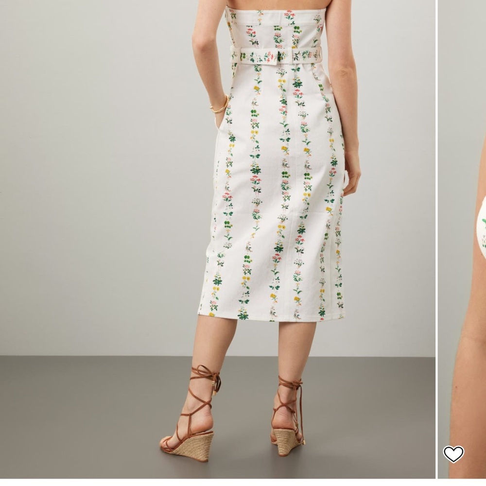 Floral White Midi Skirt
